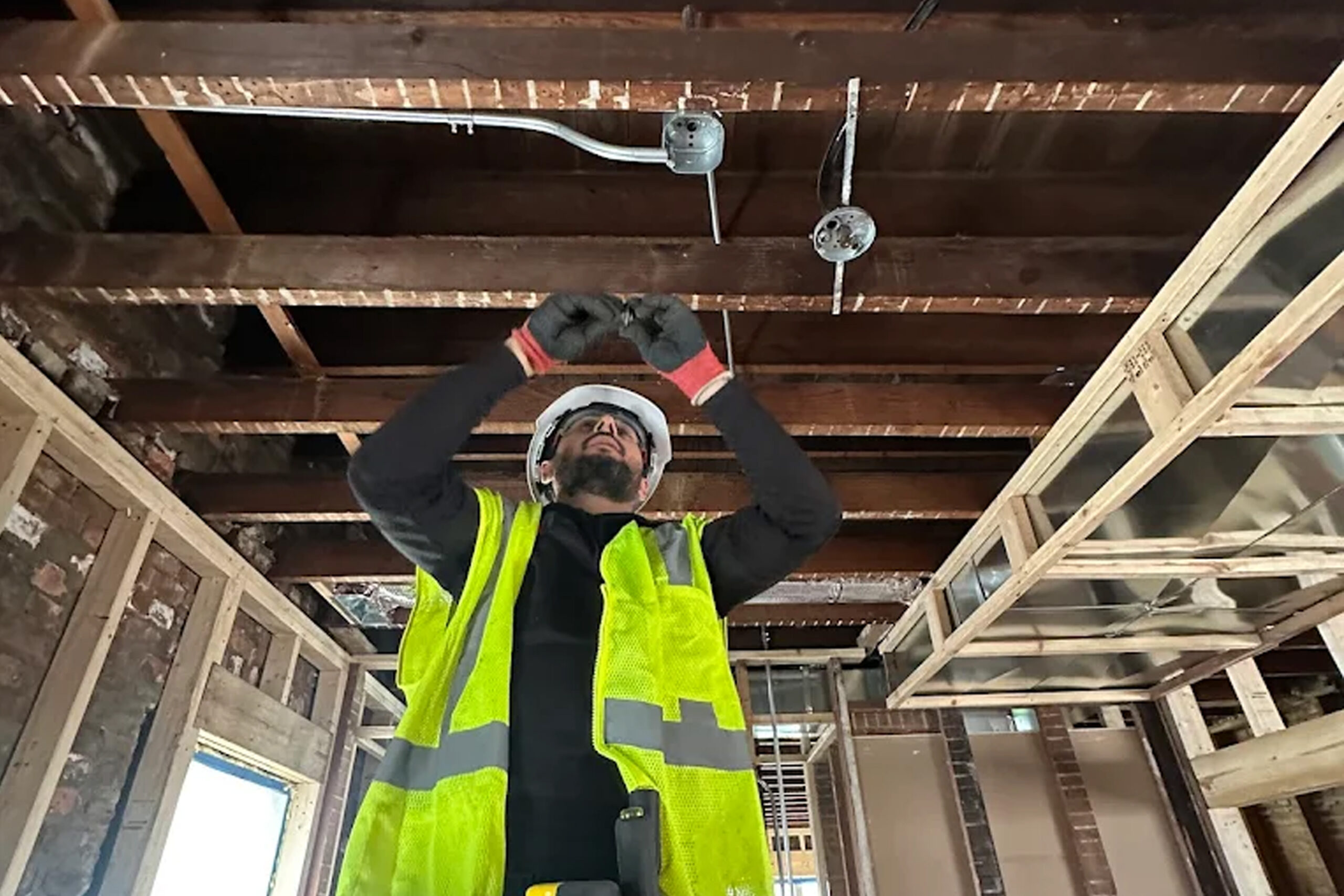Worker in a bright safety vest